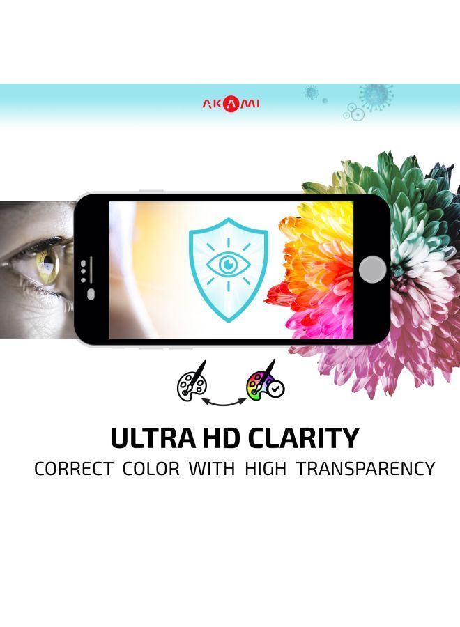 NIBEMINENT Tempered Glass Screen Protector For Apple iPhone SE 2020 Black/Clear - Image 4