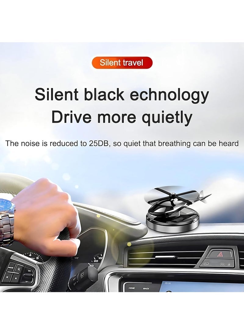 TIGER Car Accessories Interior – Helicopter Solar Energy Rotating Aromatherapy Air Freshener for Car and Home, Silver Aviation Alloy Diffuser, Car Perfume and Car Fragrance - Image 5