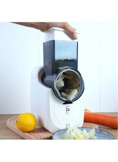 3-In-1 Electric Rotary Cheese Grater Stainless Steel, Electric Vegetable Cutter Slicer Chopper, Multifunctional Vegetable Cutter Shredder Slicer For Zucchini Fries Fruit Vegetable Salad White