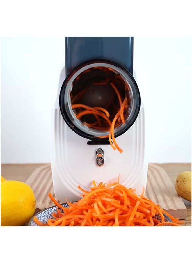 Generic - 3-In-1 Electric Rotary Cheese Grater Stainless Steel, Electric Vegetable Cutter Slicer Chopper, Multifunctional Vegetable Cutter Shredder Slicer For Zucchini Fries Fruit Vegetable Salad White - Image 1