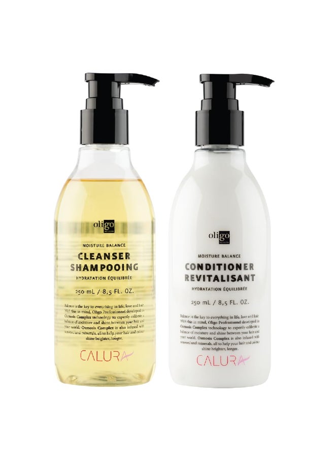 Oligo Professionnel Calura Moisture Balance Cleanser Conditioner Sulfate free Vegan Paraben free Color safe Shine Hydrating formula for dry hair 85oz DUO BUNDLE - Image 2