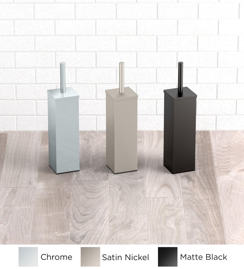 Gatco 1488MX Elegant Square Toilet Brush Holder, Matte Black - Image 5