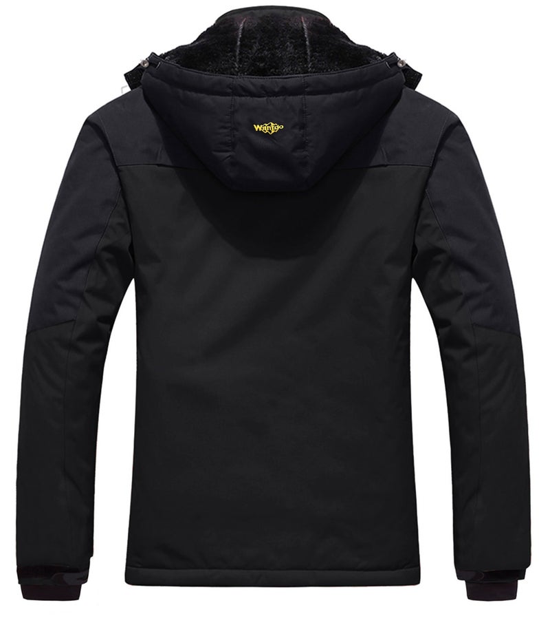Wantdo Men's Waterproof Mountain Jacket Fleece Windproof Ski Jacket US XL Black XL - Image 2