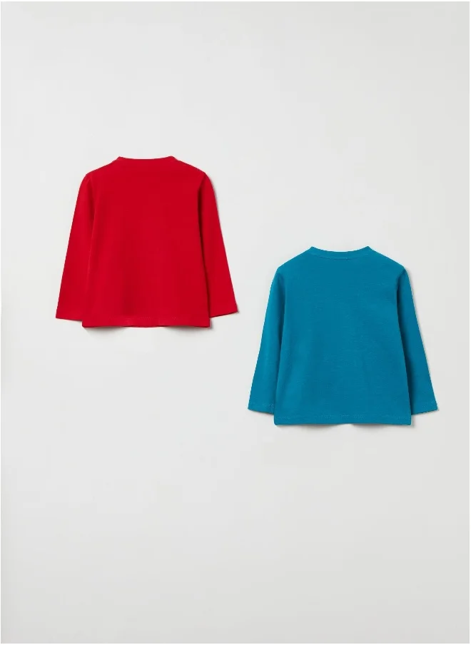 او في اس Two-pack T-shirts with long sleeves