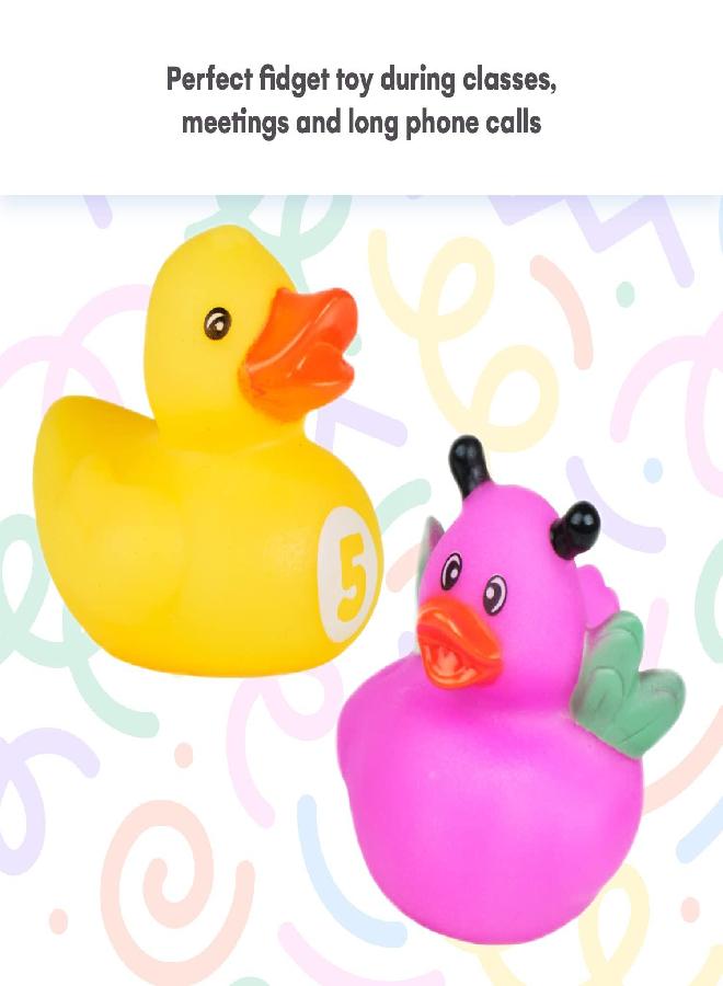 Kicko Assorted Rubber Ducks in Bulk - 25 Pack - 2 Inches- for Kids, Sensory Play, Stress Relief, Stocking Stuffers, Classroom Prizes, Decorations, Supplies, Holidays, Pinata Filler, and Rewards - Image 4