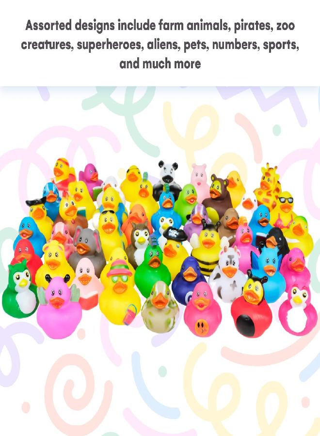Kicko Assorted Rubber Ducks in Bulk - 25 Pack - 2 Inches- for Kids, Sensory Play, Stress Relief, Stocking Stuffers, Classroom Prizes, Decorations, Supplies, Holidays, Pinata Filler, and Rewards - Image 3