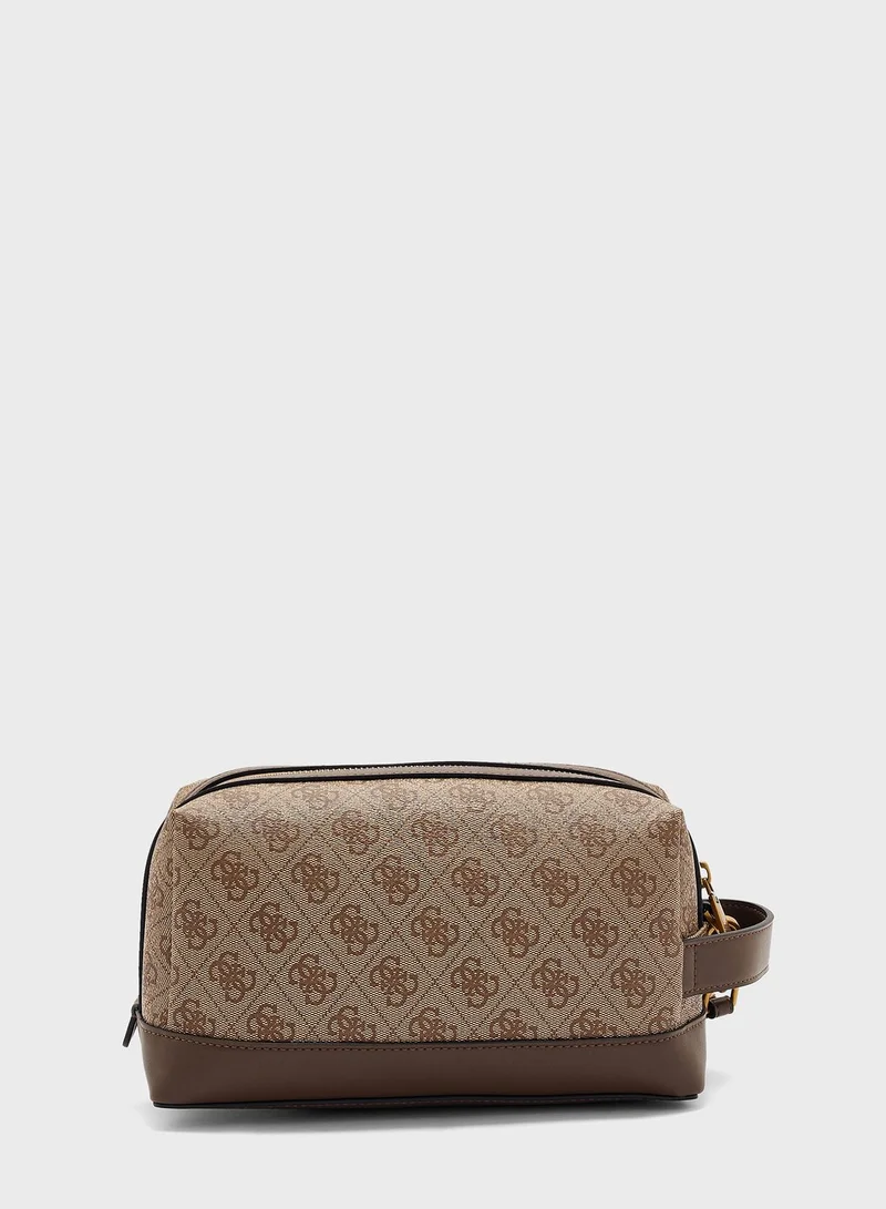 GUESS Logo Printed Wash Bag