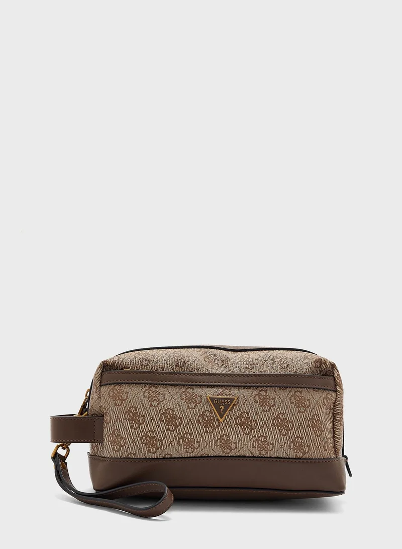 GUESS Logo Printed Wash Bag