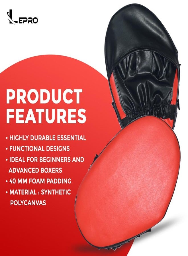 LEPRO Focus Pads, Straight Punching Mitts for Boxing, MMA, Muay Thai, Kickboxing, Karate, Taekwondo Training for Men & Women Focus Pad for Kickboxing (Red) - Image 4