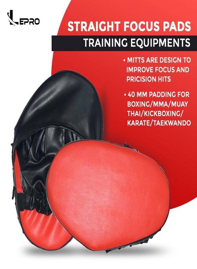 LEPRO Focus Pads, Straight Punching Mitts for Boxing, MMA, Muay Thai, Kickboxing, Karate, Taekwondo Training for Men & Women Focus Pad for Kickboxing (Red) - Image 3