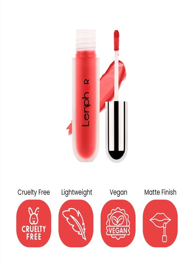 لينفور أحمر شفاه سائل لينفور لاش إت، يدوم طويلاً، مرطب وملمع للشفاه، أحمر شفاه للنساء والفتيات، أحمر شفاه سائل بلمسة نهائية مطفية، لون أحمر قرمزي 5 غرام - Image 5