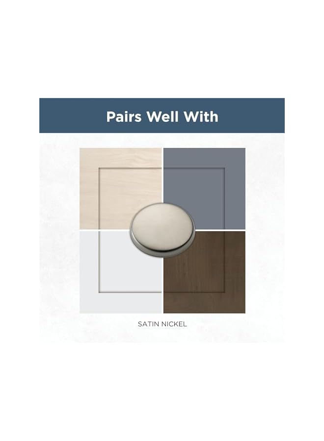 promass Round Ringed Kitchen Cabinet Knobs Or Drawer Knobs 1-1/4" (32mm), 10-Pack Satin Nickel Cabinet Hardware P35597K-Sn-B - Image 5