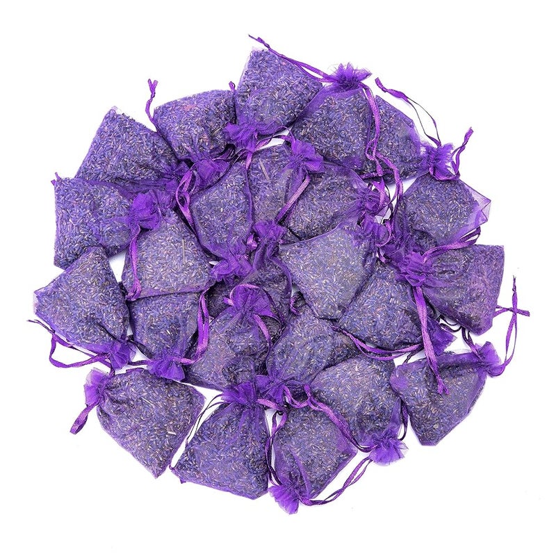 10 Lavender Dried Flower Sachets – for Wardrobe, Drawer, Natural Lavender, Long Lasting