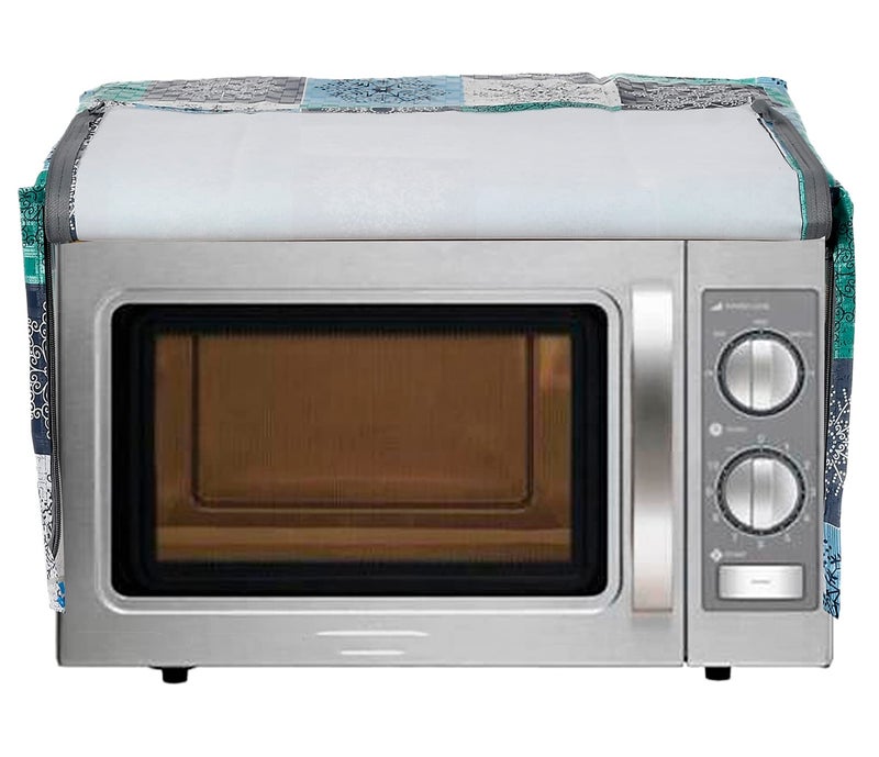 Kuber Industries Kuber Industries PVC Check Printed Microwave Oven Cover20 LTR Sky Blue50KM01250  - Image 4