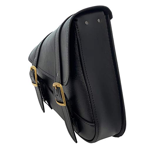 Dowco حقيبة ديوكو ويلي وماكس براس مونكي السوداء لدراجة نارية - دوال شوك - سبورتستر - 59778-08 سوداء مع مشابك نحاسية، 10.5" × 11.5" × 4.5" - Image 3