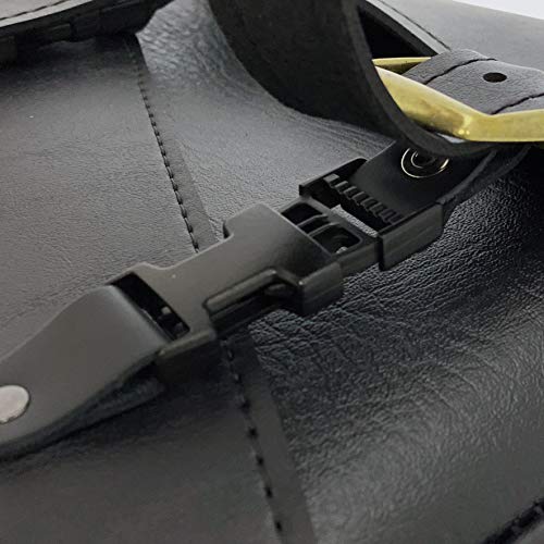 Dowco حقيبة ديوكو ويلي وماكس براس مونكي السوداء لدراجة نارية - دوال شوك - سبورتستر - 59778-08 سوداء مع مشابك نحاسية، 10.5" × 11.5" × 4.5" - Image 5