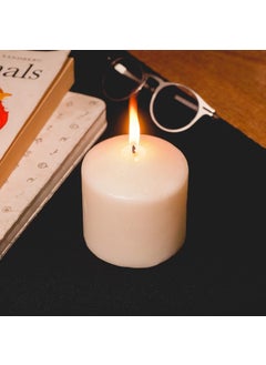 AURA Aura 3x3 Round Pillar Candles for Home Décor and Diwali Gifts(Set of 4)- White  - Image 4