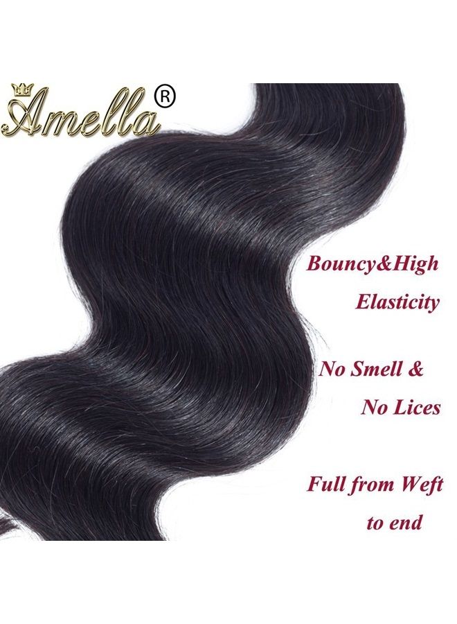 Amella Hair Brazilian Virgin Remy Body Wave Bundles with T Part Closure 4x0.75 Middle Part(12 14 16+12) 8A Body Wave Human Hair 3 Bundles with Closure T-Part Lace Closure Human Hair for Black Women - Image 5