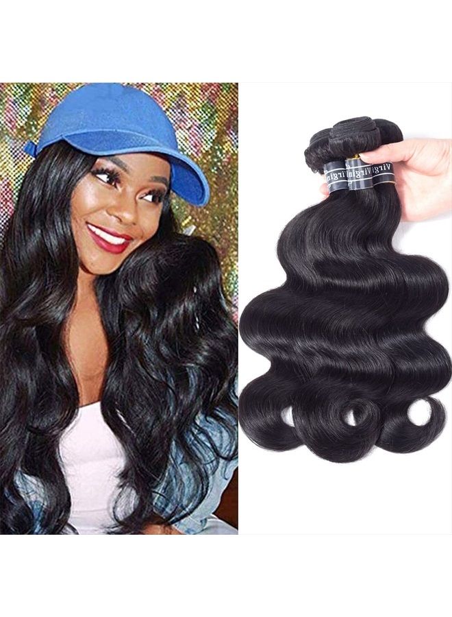 Amella Hair Brazilian Virgin Remy Body Wave Bundles with T Part Closure 4x0.75 Middle Part(12 14 16+12) 8A Body Wave Human Hair 3 Bundles with Closure T-Part Lace Closure Human Hair for Black Women - Image 1