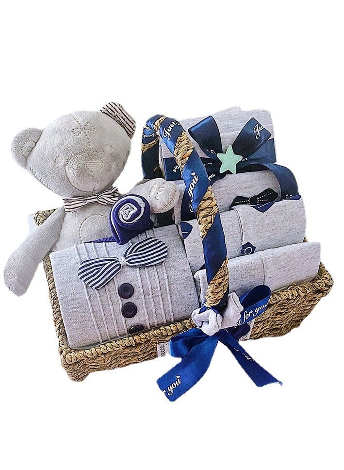 Baby Giftset for New born with Rompers and shoes in suitcase in college theme FOR bOY 6month - 9 month - Image 3