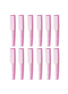 Allegro Combs Allegro Combs 6000 Wide Tooth Teasing Lift Vented Hair Combs Space Tooth Barber Stylist Curly Hair Parting Fresh Mix 12 Pc. (Deep Pink)  - Image 1