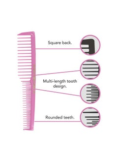 Allegro Combs Allegro Combs 6000 Wide Tooth Teasing Lift Vented Hair Combs Space Tooth Barber Stylist Curly Hair Parting Fresh Mix 12 Pc. (Deep Pink)  - Image 5