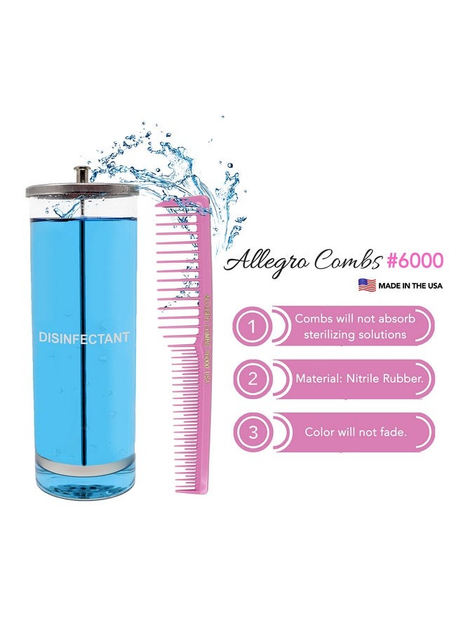 Allegro Combs Allegro Combs 6000 Wide Tooth Teasing Lift Vented Hair Combs Space Tooth Barber Stylist Curly Hair Parting Fresh Mix 12 Pc. (Deep Pink)  - Image 2