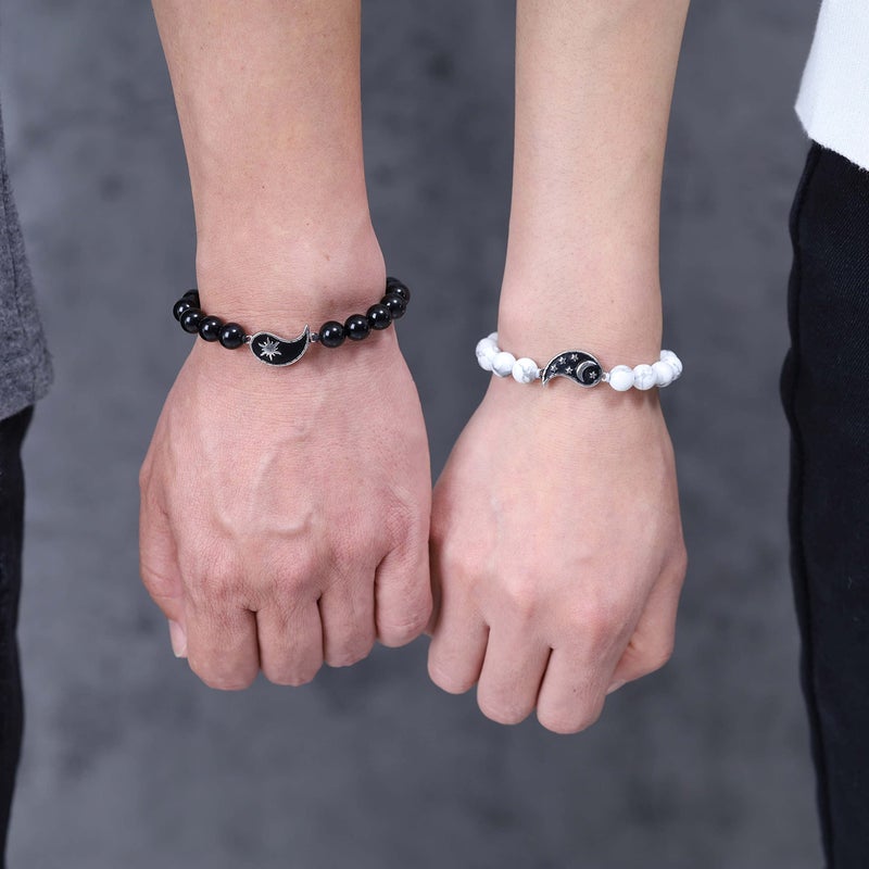 COAI Yin Yang My Sun and Stars Moon of My Life Onyx Obsidian Stone Bracelets for Couples - Image 2
