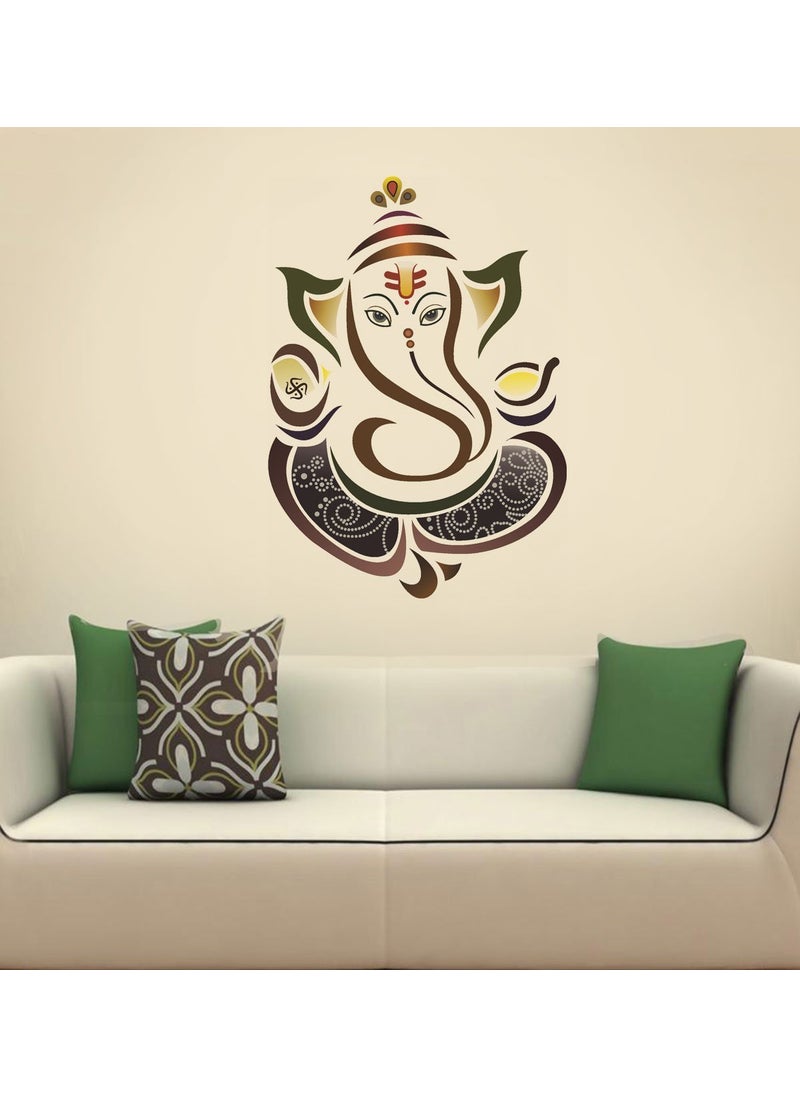 Decals Design Decals Design 'Modern Elegant Ganesha God' Wall Sticker (PVC Vinyl, 50 cm x 70 cm, Multicolour)  - Image 1