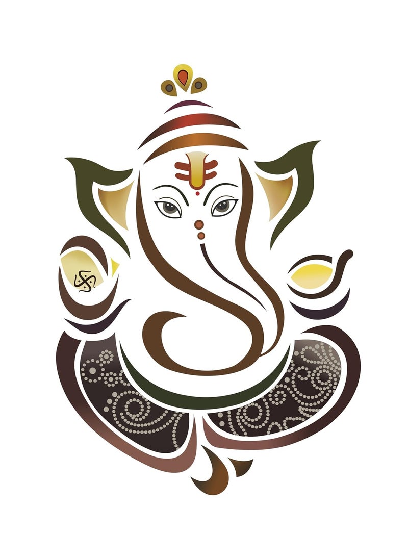 Decals Design Decals Design 'Modern Elegant Ganesha God' Wall Sticker (PVC Vinyl, 50 cm x 70 cm, Multicolour)  - Image 3