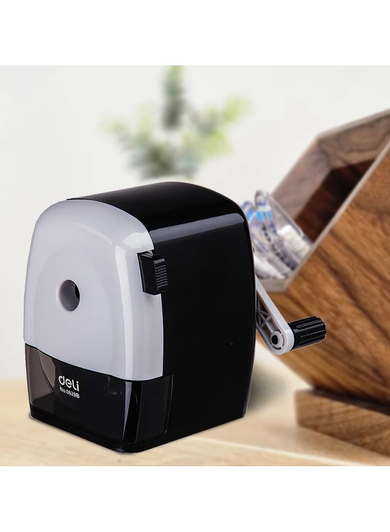 Deli E0629B Rotary Pencil Sharpener with Adjustable Tip  Extra Sharp Blade, Desk Bracket, for Regular & Jumbo Pencils - Image 3