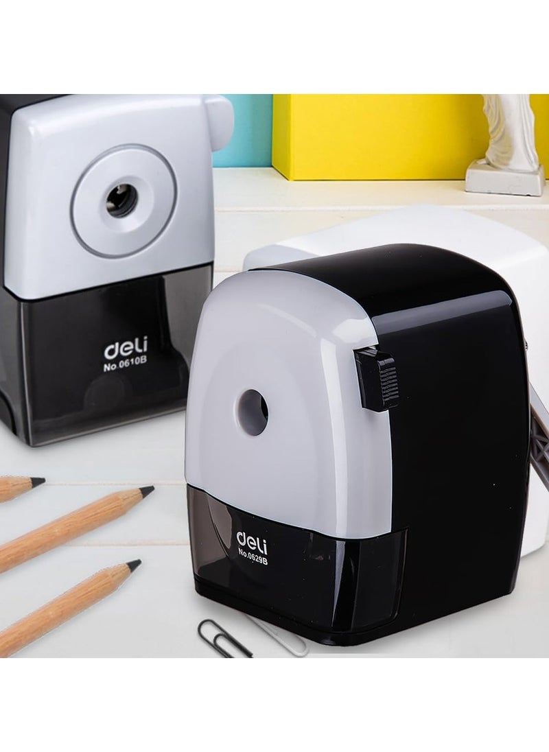 Deli Deli E0629B Rotary Pencil Sharpener with Adjustable Tip  Extra Sharp Blade, Desk Bracket, for Regular & Jumbo Pencils  - Image 1