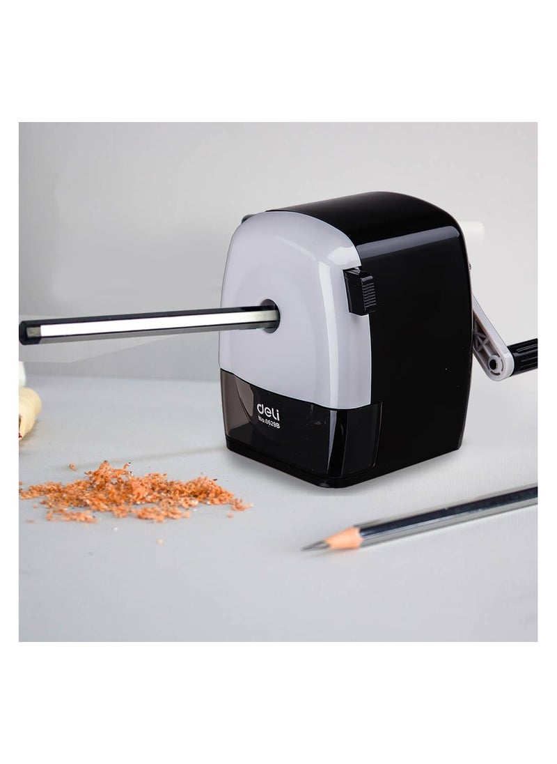 Deli Deli E0629B Rotary Pencil Sharpener with Adjustable Tip  Extra Sharp Blade, Desk Bracket, for Regular & Jumbo Pencils  - Image 4