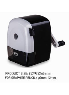 Deli Deli E0629B Rotary Pencil Sharpener with Adjustable Tip  Extra Sharp Blade, Desk Bracket, for Regular & Jumbo Pencils  - Image 5