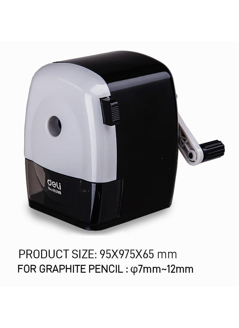 Deli Deli E0629B Rotary Pencil Sharpener with Adjustable Tip  Extra Sharp Blade, Desk Bracket, for Regular & Jumbo Pencils  - Image 5