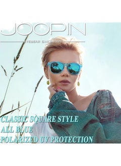 Joopin Trendy Square Sunglasses Oversized Sun Glasses Polarized Uv400 Fashion All Blue Shades For Men Women Vintage Shady Rays Sunnies  - Image 2