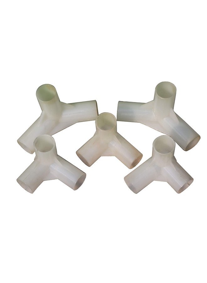 HomeCute HOMECUTE Spaire PVC Angular Socket for Homecute Hut Type Toys Play Tent House Only (White, Set of Small-3 Pcs and Big-2 Pieces, Total = 5 Pieces, 16 mm Pipe Socket) for Kid's Tent House  - Image 5
