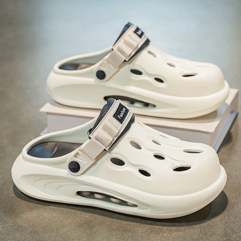 Croc Shoes Men'S Trendy Summer Outer Wear Thick-Soled Non-Slip Beach Sandals For Boys Large Size Toe-Cap Sports Slippers - Image 5