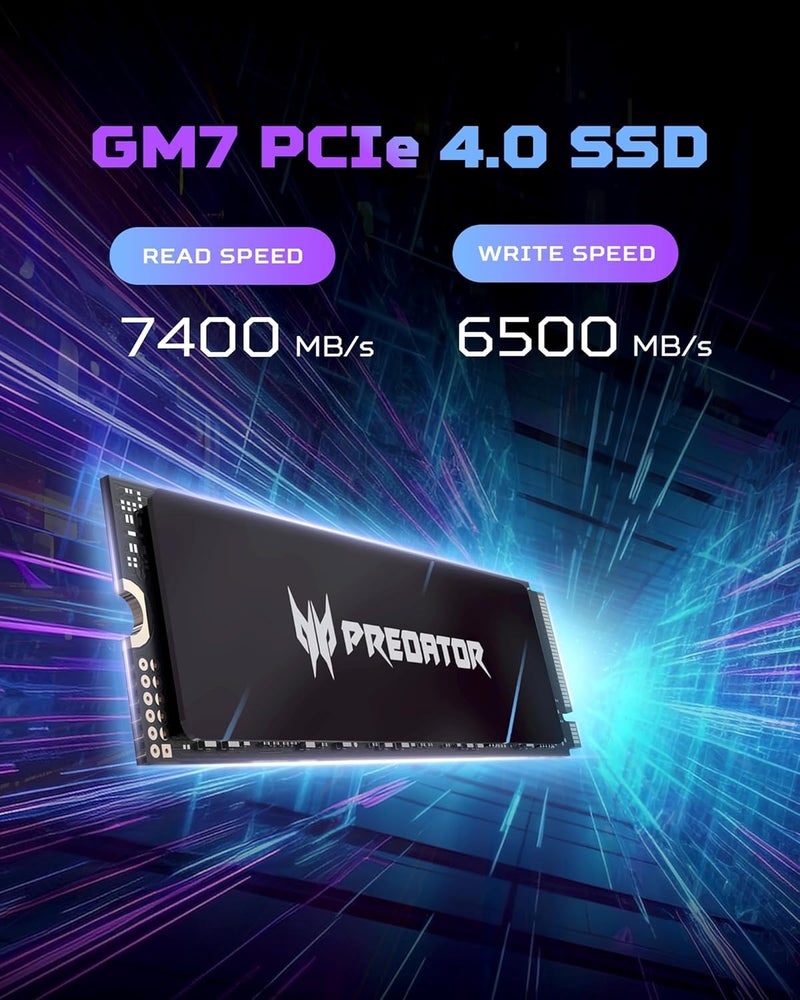 Predator GM7 4TB SSD, M.2 2280 PCIe Gen4 x4 NVMe 2.0, Up to 7400 MB/s, HMB+SLC, Internal PC Solid State Drive for Laptop, Desktop and PS5 - BL.9BWWR.120 - Image 3