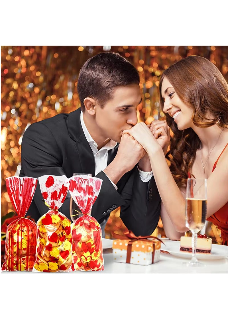 6 Mix Styles 120pcs/Pack Transparent Love Red Heart Cookie Treat Snack Sweet Opp Plastic Candy Bags For Valentine's Day Wedding Party - Image 5