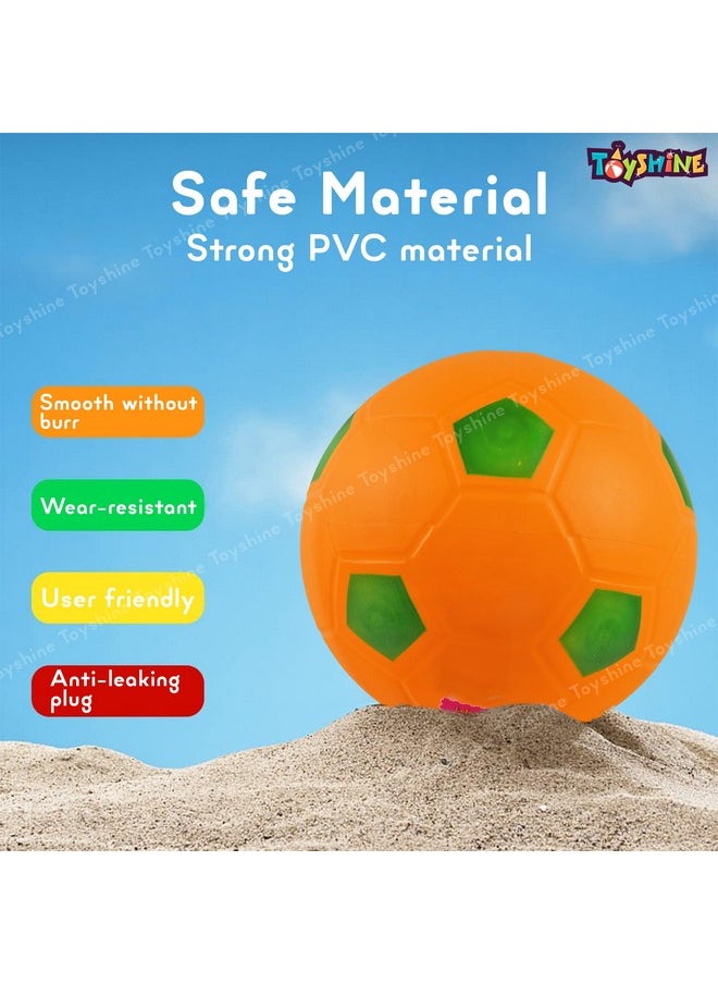 Toyshine - Toyshine Pack of 2 Inflatable 22cm Recreational PVC Ball Cum | Football | Playground/Pool/Garden/Outdoor & Indoor Sports Toy Play Activity Ball for Kids 2+ (Model B) - Image 1