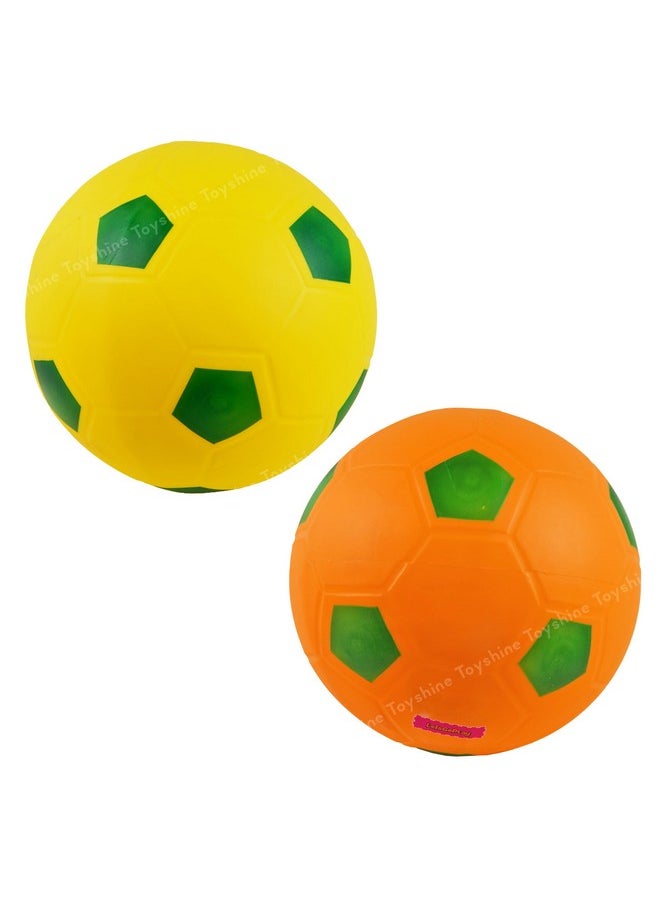 Toyshine - Toyshine Pack of 2 Inflatable 22cm Recreational PVC Ball Cum | Football | Playground/Pool/Garden/Outdoor & Indoor Sports Toy Play Activity Ball for Kids 2+ (Model B) - Image 1