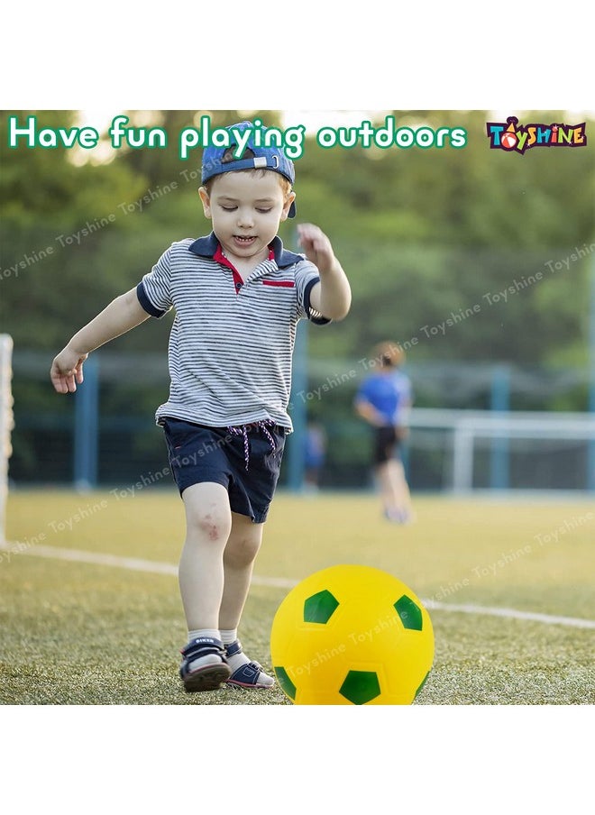 Toyshine - Toyshine Pack of 2 Inflatable 22cm Recreational PVC Ball Cum | Football | Playground/Pool/Garden/Outdoor & Indoor Sports Toy Play Activity Ball for Kids 2+ (Model B) - Image 1