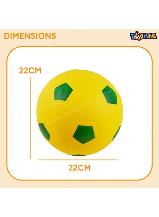 Toyshine - Toyshine Pack of 2 Inflatable 22cm Recreational PVC Ball Cum | Football | Playground/Pool/Garden/Outdoor & Indoor Sports Toy Play Activity Ball for Kids 2+ (Model B) - Image 1