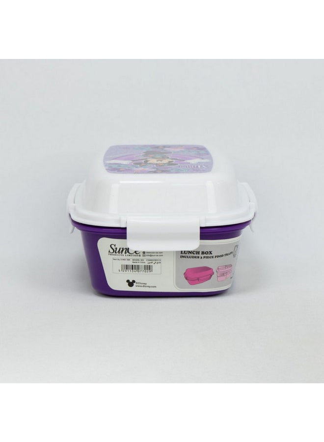 SunCe Minnie Mouse 4-Clip Closure Lunch Box Purple and White 5.9 x 3.54 x 8.66 Inch SUNS-4404DMA  - Image 4