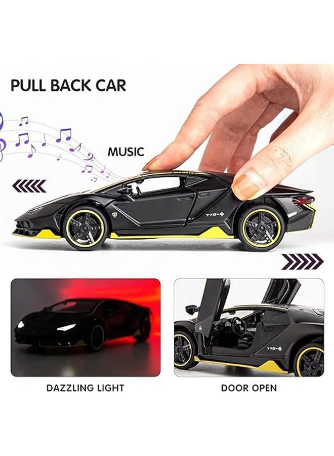 Lamborghini Cars Toys Die-cast Metal Car Model Car Pull Back Car Super Car Openable Door With Sound and Light Birthday Gift Party Decorations  for Children, Boys, Girls - Image 2