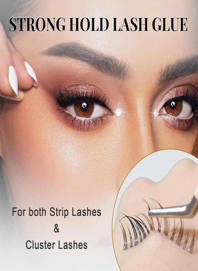 GOLLEE Lash Glue for Eyelash Clusters, False Eyelashes Gule Strip Eye Lash Glue for DIY Lash Extensions Super Strong Hold, Waterproof, Long Lasting Eyelash Adhesive for Lash Cluster Fast Drying Clear - Image 5