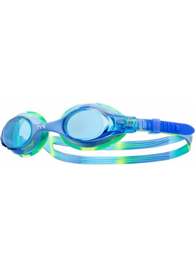 TYR - Swimple Tie Dye Youth Swim Goggles Blue/Green Ages 3 10 - Image 1