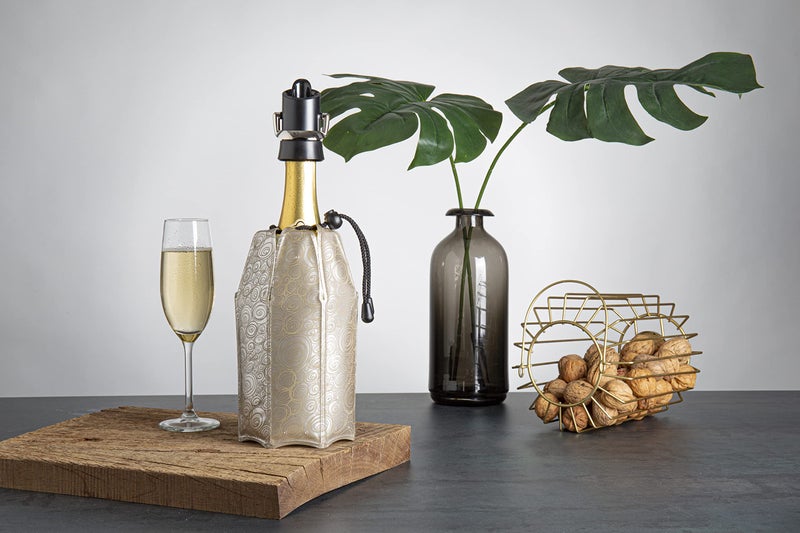 Vacu Vin Active Cooler Champagne Chiller - Reusable, Flexible Wine Bottle Cooler - Platinum, Gold - Champagne Cooler Sleeve For Standard Size Bottles - Insulated Champagne Bottle Chiller to Keep Cold - Image 2