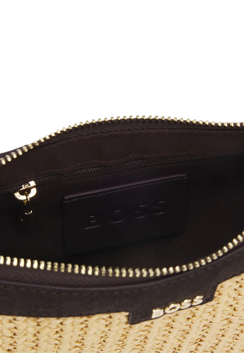 BOSS Natural Raffia shoulder bag with Double B monogram charm for Women | Best Price UAE